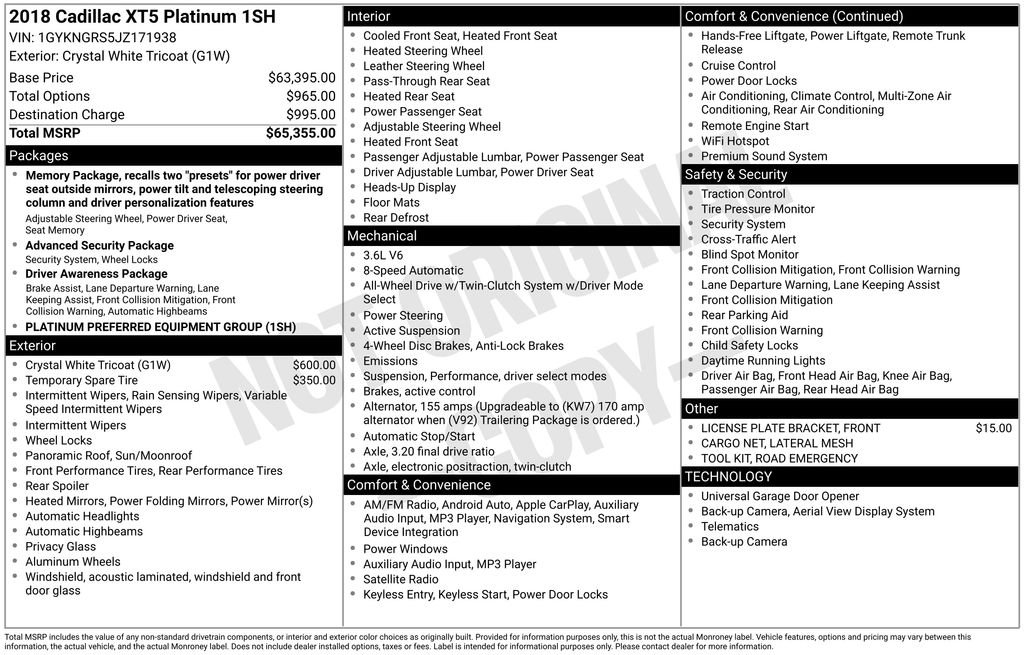 Used Car 2018 Cadillac Xt5  Platinum For Sale Under $25,000 In San Antonio, Texas