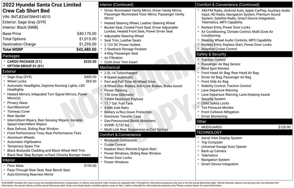 Used 2022 Hyundai Santa Cruz Truck