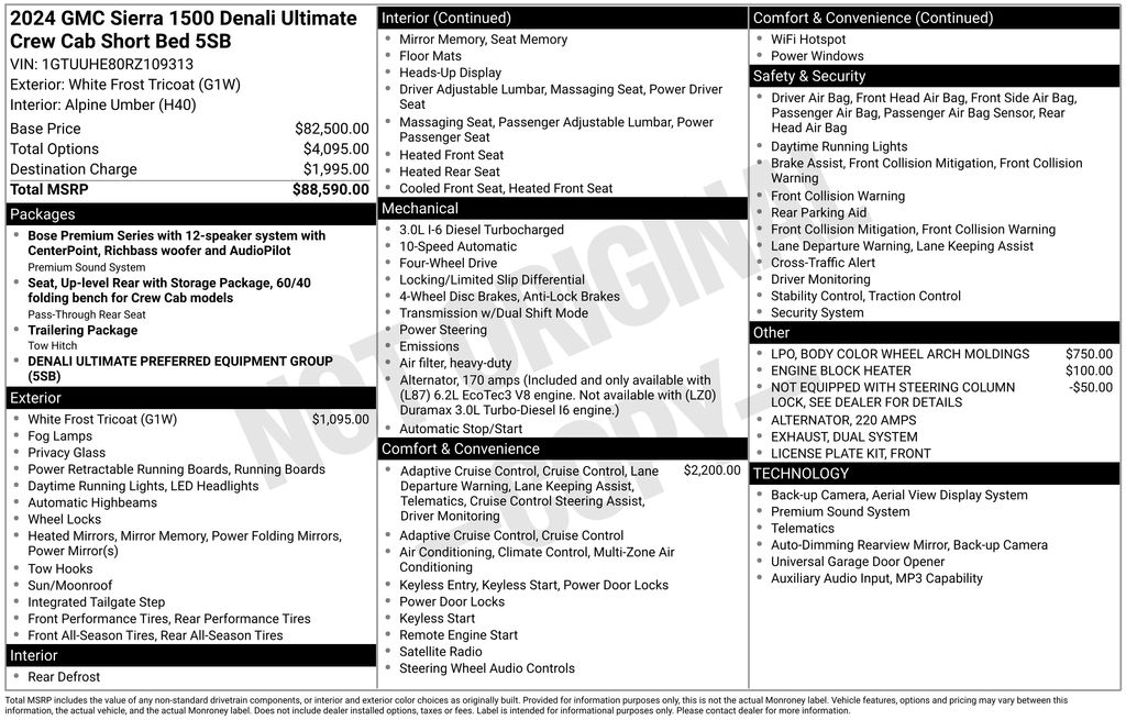 Used Car 2024 Gmc Sierra 1500  Denali Ultimate For Sale Under $70,000 In Austin, Texas