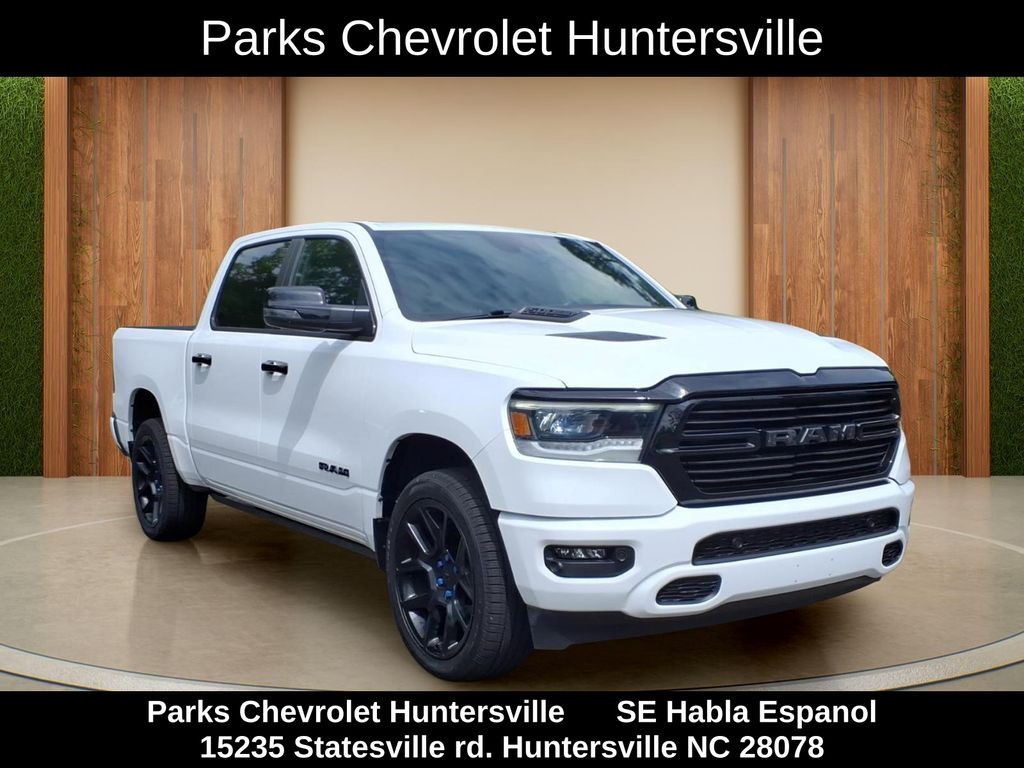 Bright White Clearcoat 2023 RAM 1500 Laramie Crew Cab 4WD Pickup Truck Four-Wheel Drive 8-Speed Automatic