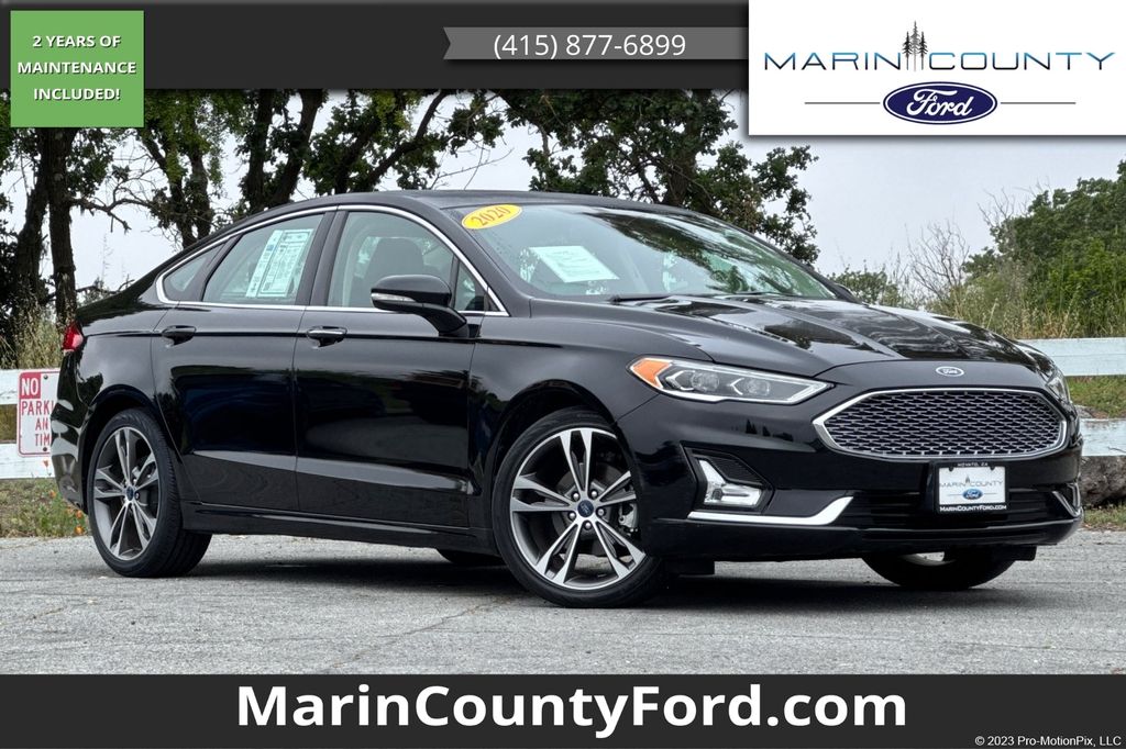 Black Metallic 2020 Ford Fusion Titanium FWD Sedan Front-Wheel Drive 6-Speed Automatic
