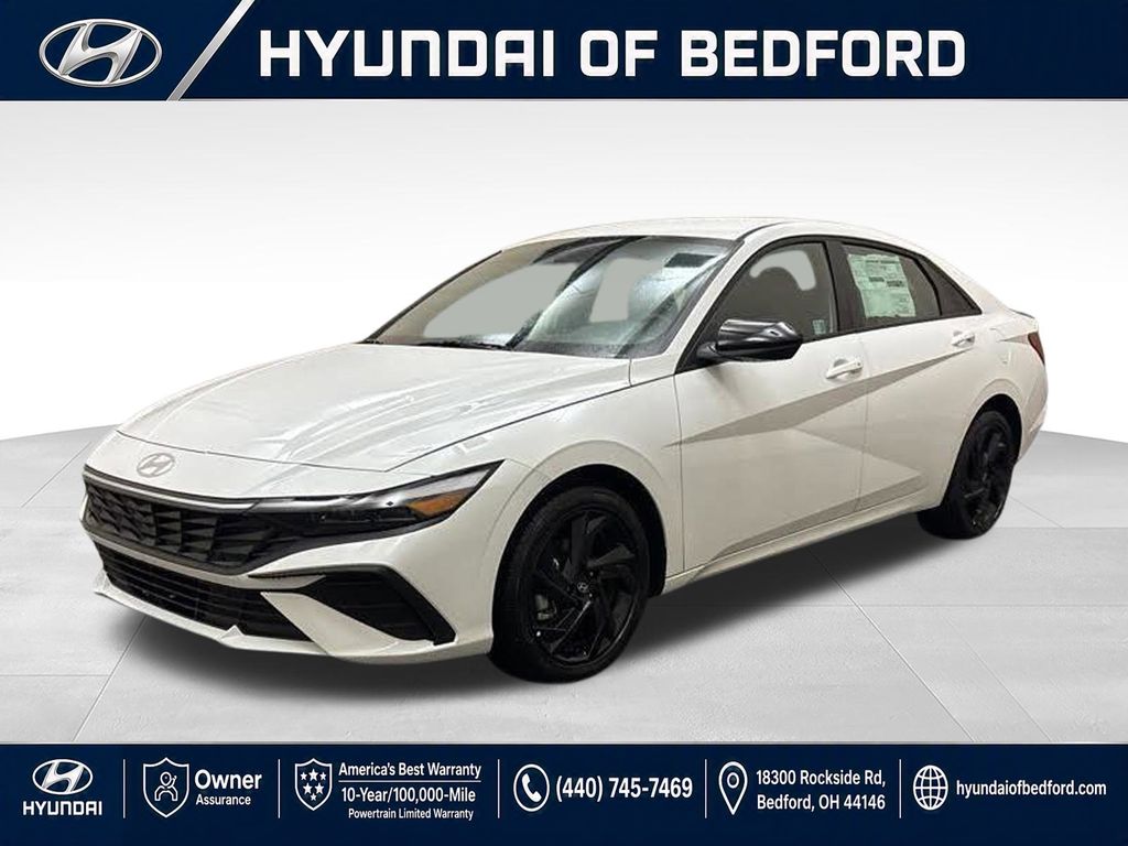 Serenity White 2026 Hyundai Elantra Sedan Front-Wheel Drive Continuously Variable Transmission