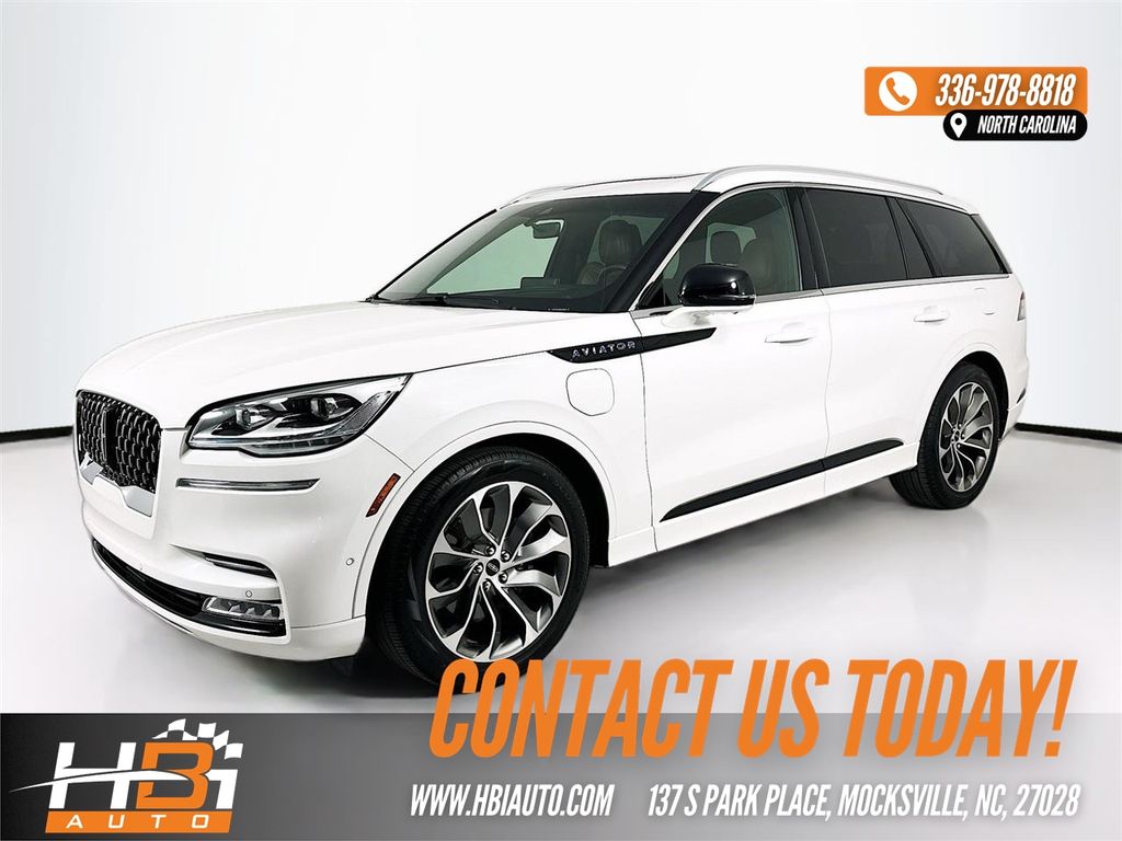 Pristine White 2021 Lincoln Aviator Grand Touring AWD SUV / Crossover All-Wheel Drive 10-Speed Automatic