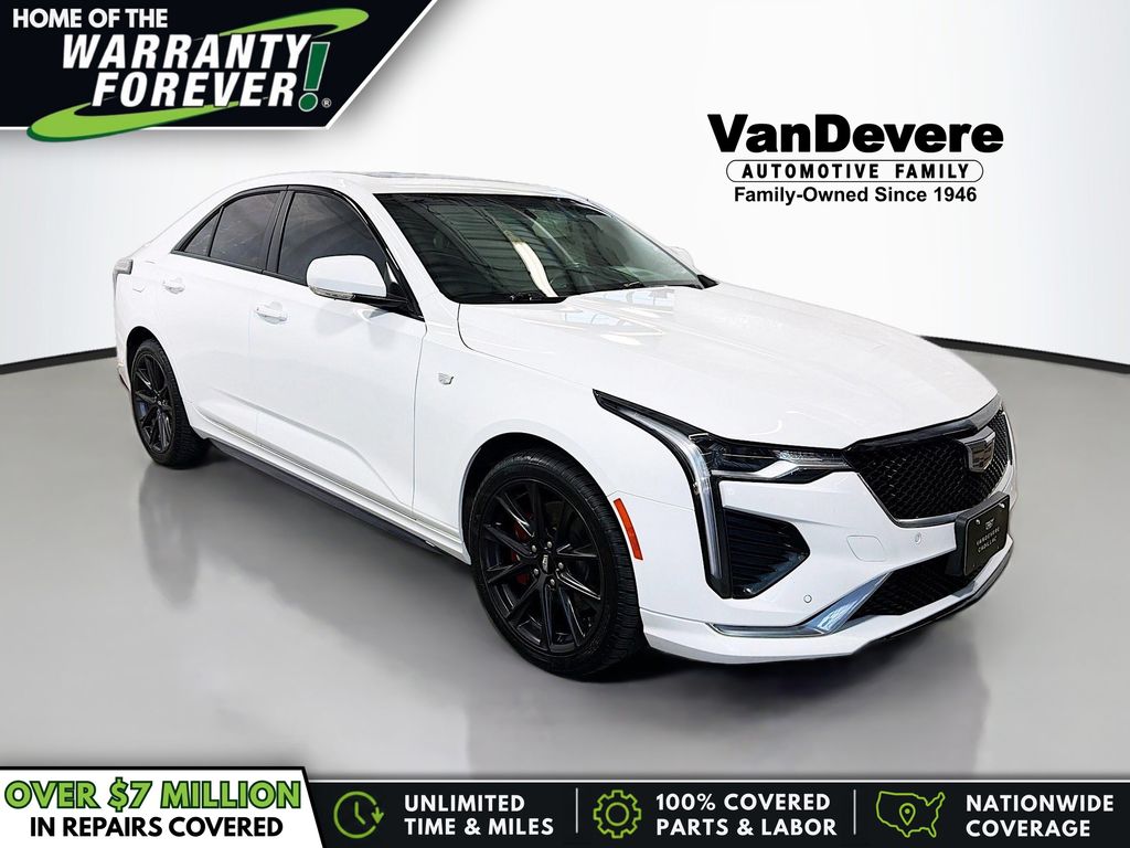Summit White 2023 Cadillac CT4 Sedan All-Wheel Drive 8-Speed Automatic
