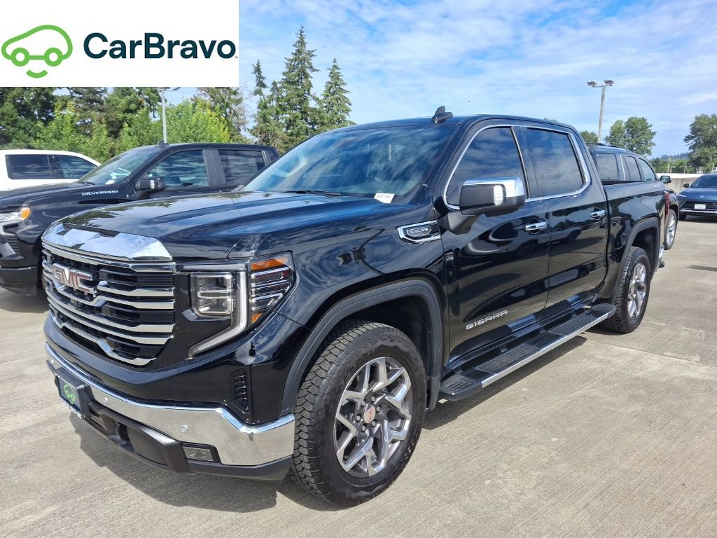 Onyx Black 2024 GMC Sierra 1500 SLT Crew Cab 4WD Pickup Truck Four-Wheel Drive Automatic