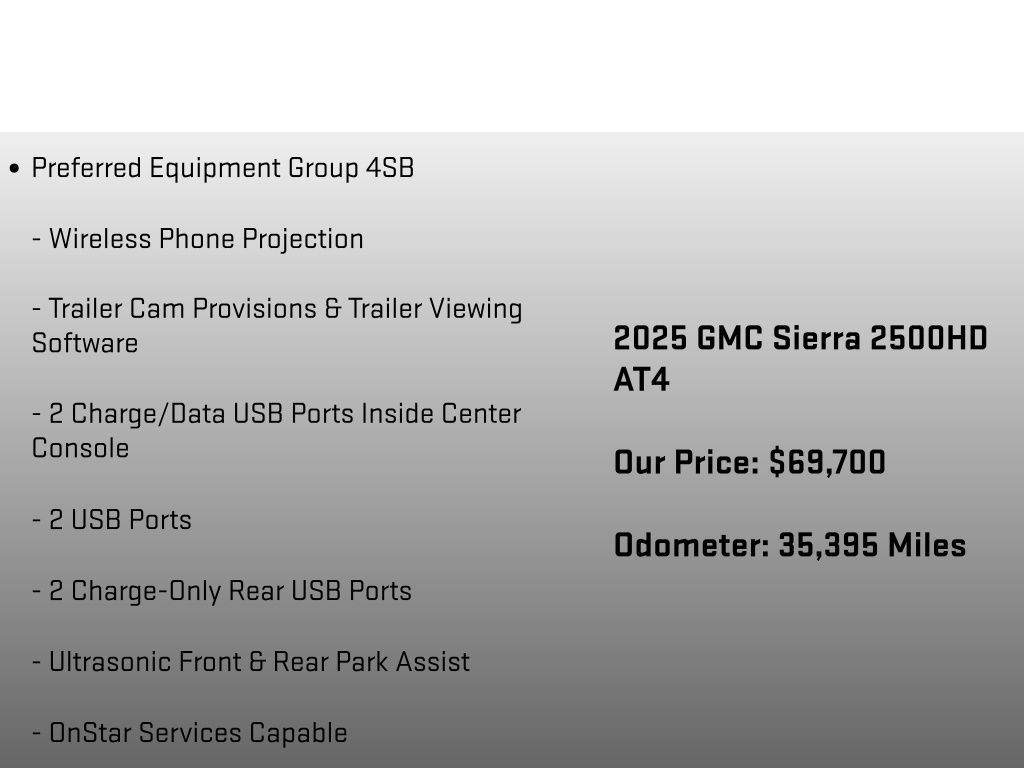 2025 GMC Sierra 2500HD AT4 White at Luther Ford