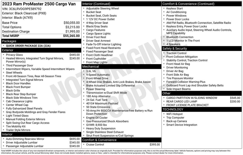 used 2023 Ram ProMaster 2500 car, priced at $26,500