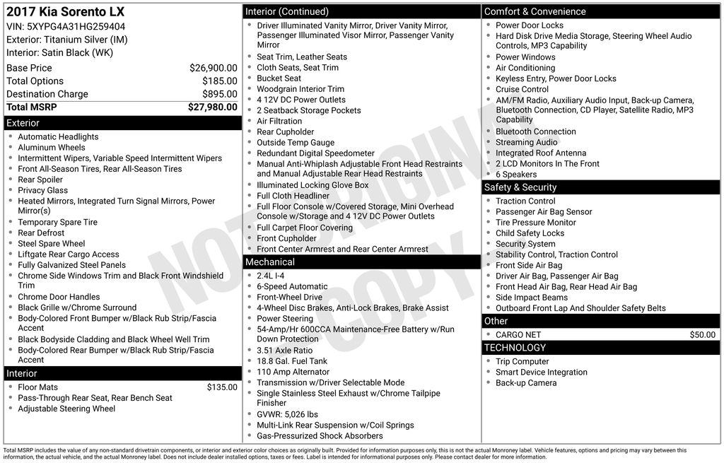 Used 2017 Silver Kia LX image 10