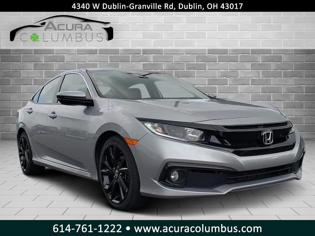 Lunar Silver Metallic 2020 Honda Civic Sedan Front-Wheel Drive Continuously Variable Transmission