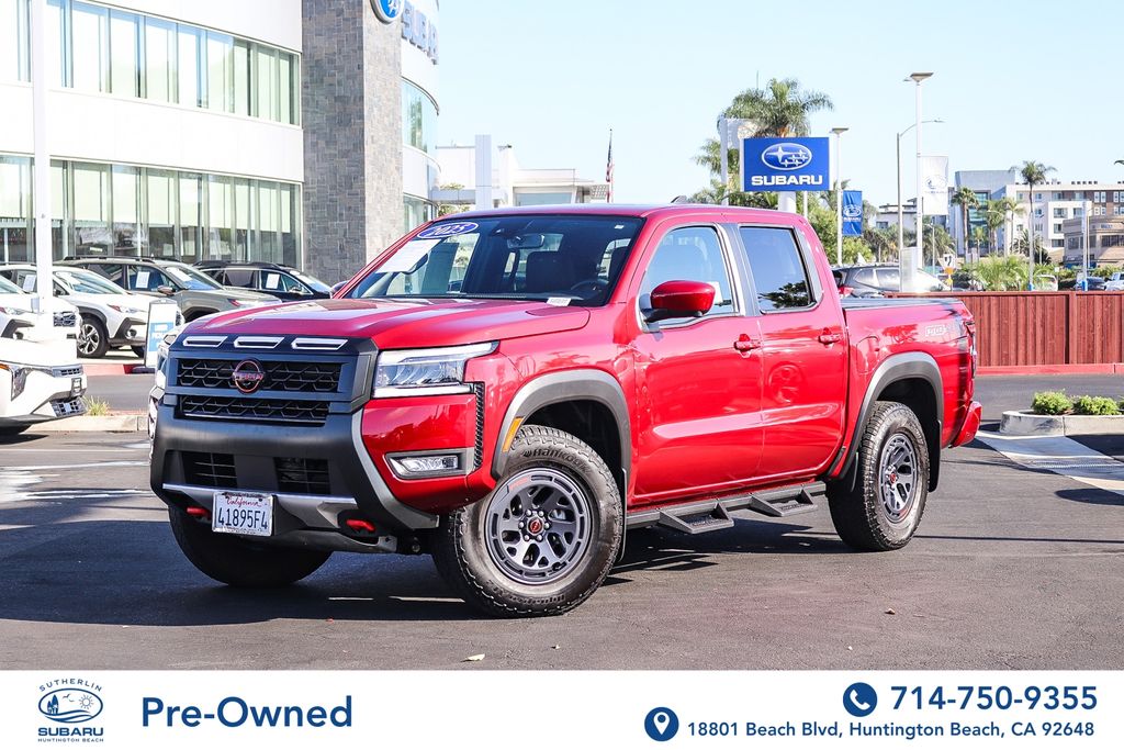 Cardinal Red Metallic 2025 Nissan Frontier Pickup Truck Four-Wheel Drive 9-Speed Automatic Overdrive