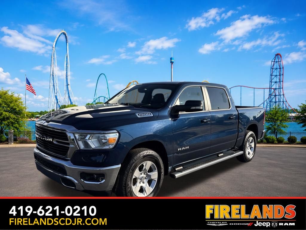 Patriot Blue Pearlcoat 2021 RAM 1500 Pickup Truck Four-Wheel Drive 8-Speed Automatic