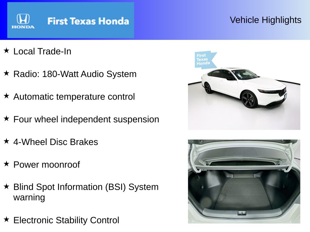 Used Car 2025 Honda Accord Hybrid  Sport For Sale Under $35,000 In Austin, Texas