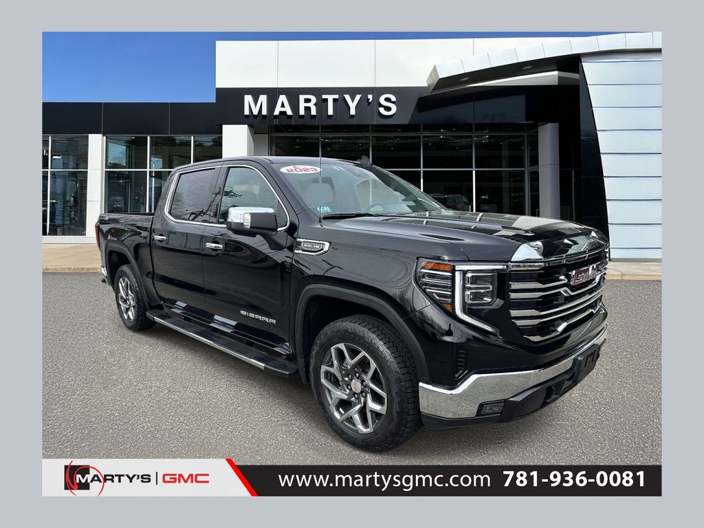 Onyx Black 2023 GMC Sierra 1500 SLT Crew Cab 4WD Pickup Truck Four-Wheel Drive Automatic