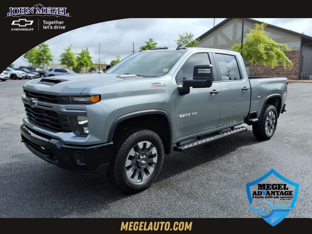 Sterling Gray Metallic 2024 Chevrolet Silverado 2500HD Custom Crew Cab 4WD Pickup Truck Four-Wheel Drive Automatic