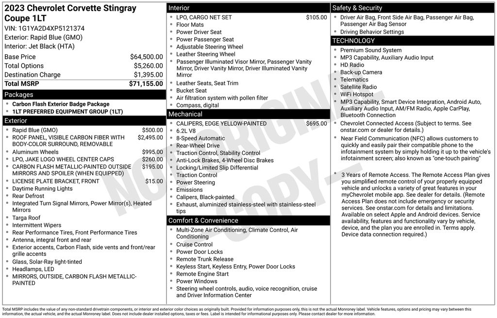 Used 2023 Blue Chevrolet Stingray image 45
