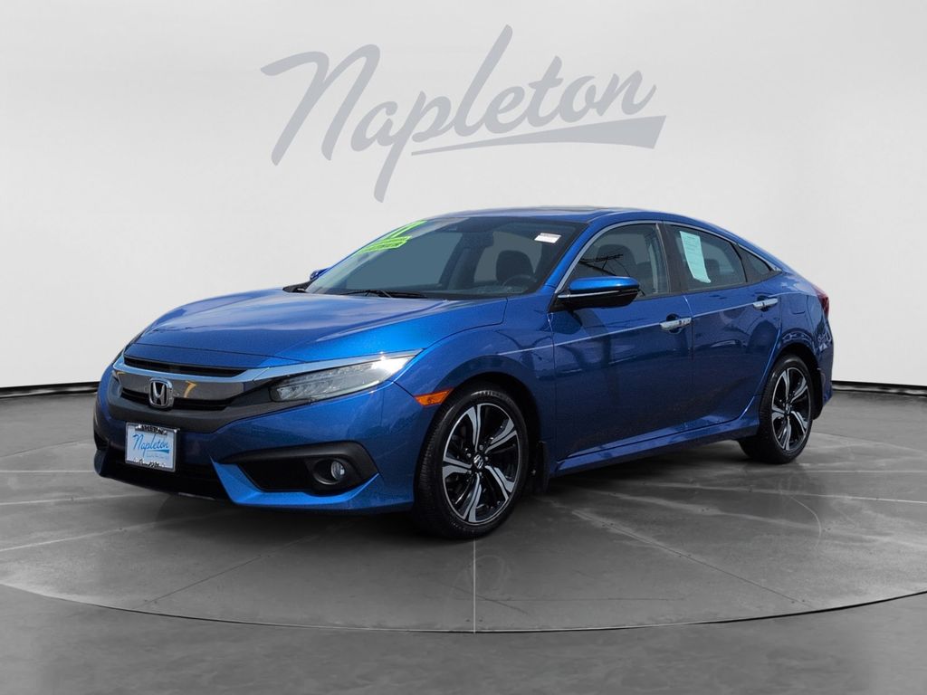 Aegean Blue Metallic 2017 Honda Civic Sedan Front-Wheel Drive Continuously Variable Transmission