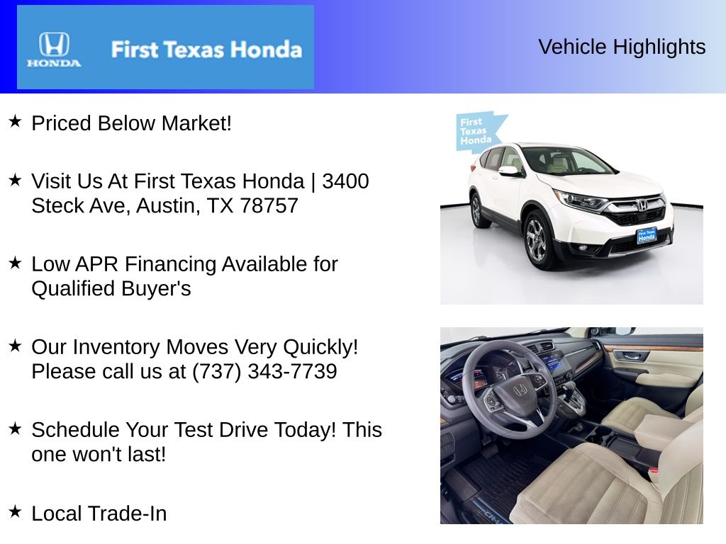 Used Car 2017 Honda Cr-v  Ex For Sale Under $15,000 In Austin, Texas