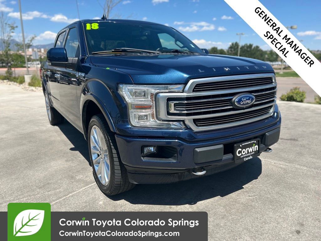 Blue 2018 Ford F-150 Pickup Truck Four-Wheel Drive Automatic