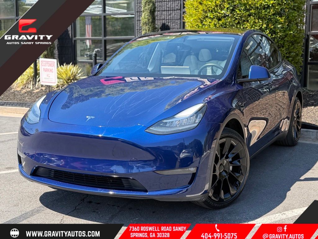 Blue 2021 Tesla Model Y Long Range AWD SUV / Crossover All-Wheel Drive 1-Speed Automatic