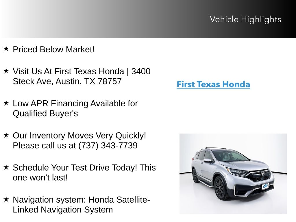Used Car 2020 Honda Cr-v  Touring For Sale Under $25,000 In Austin, Texas