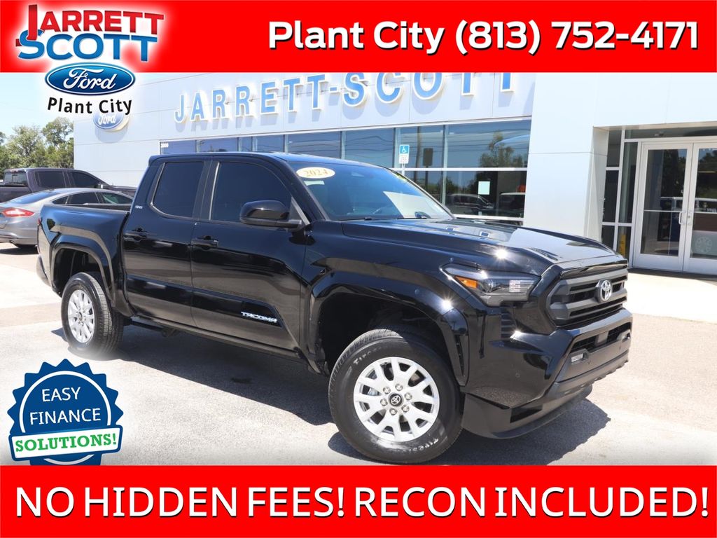 Black 2024 Toyota Tacoma SR5 Double Cab 4WD Pickup Truck Four-Wheel Drive 8-Speed Automatic