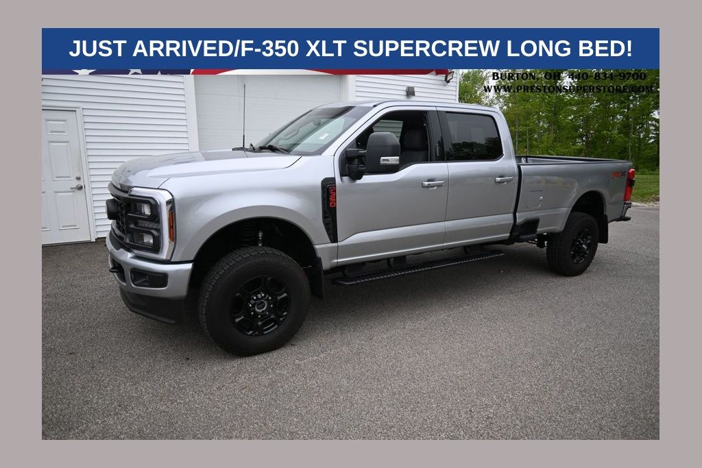 Iconic Silver Metallic 2024 Ford F-350 Super Duty XLT Crew Cab 4WD Pickup Truck Four-Wheel Drive Automatic