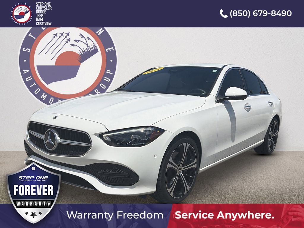 MANUFAKTUR Moonlight White Metallic 2024 Mercedes-Benz C-Class Sedan Rear-Wheel Drive 9-Speed Automatic