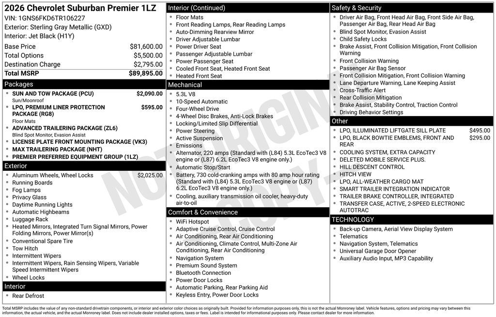 New 2026 Chevrolet Suburban SUV
