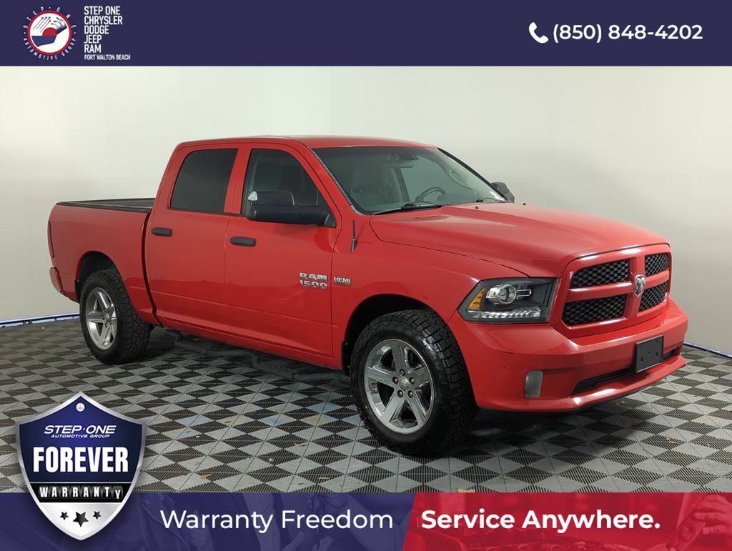 Flame Red Clearcoat 2014 RAM 1500 Express Crew Cab 4WD Pickup Truck Four-Wheel Drive 8-Speed Automatic