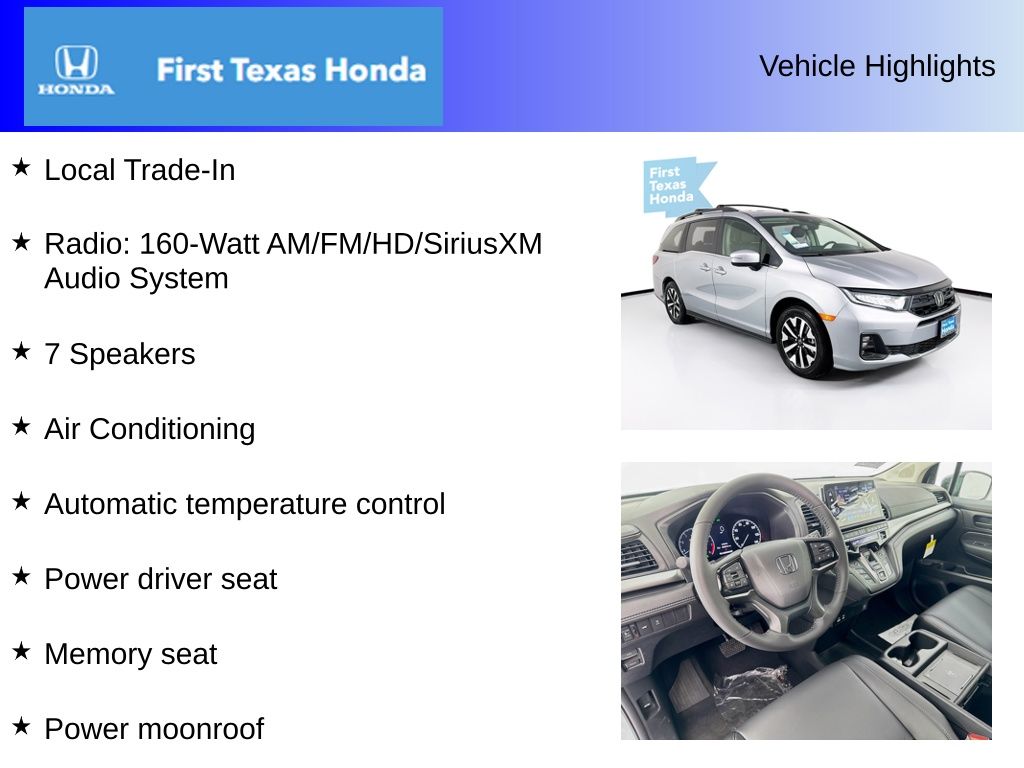 Used Car 2025 Honda Odyssey  Ex-l For Sale Under $40,000 In Austin, Texas