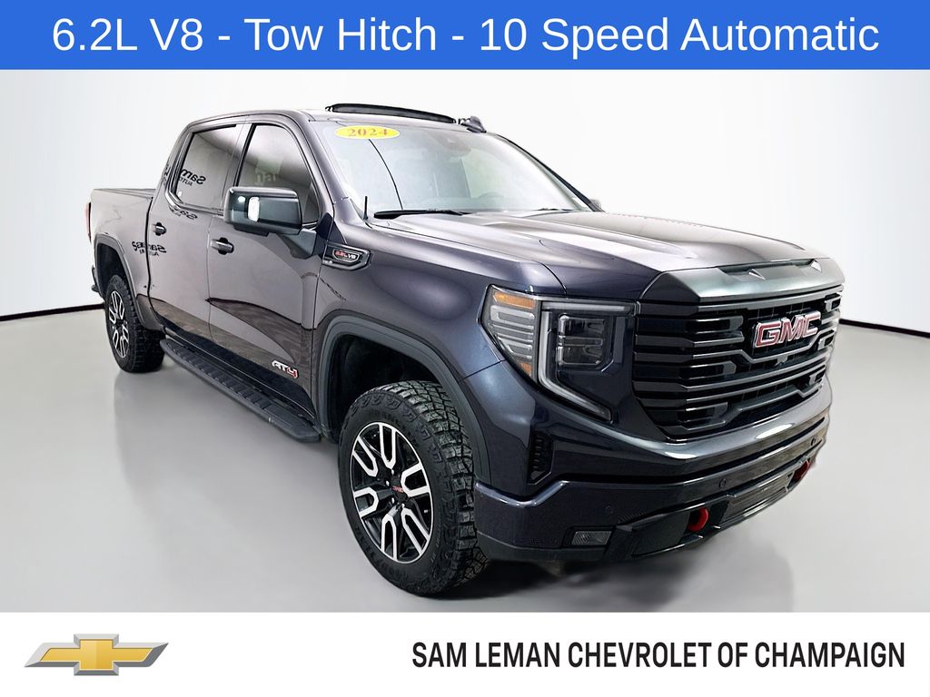 Titanium Rush Metallic 2024 GMC Sierra 1500 AT4 Crew Cab 4WD Pickup Truck Four-Wheel Drive Automatic