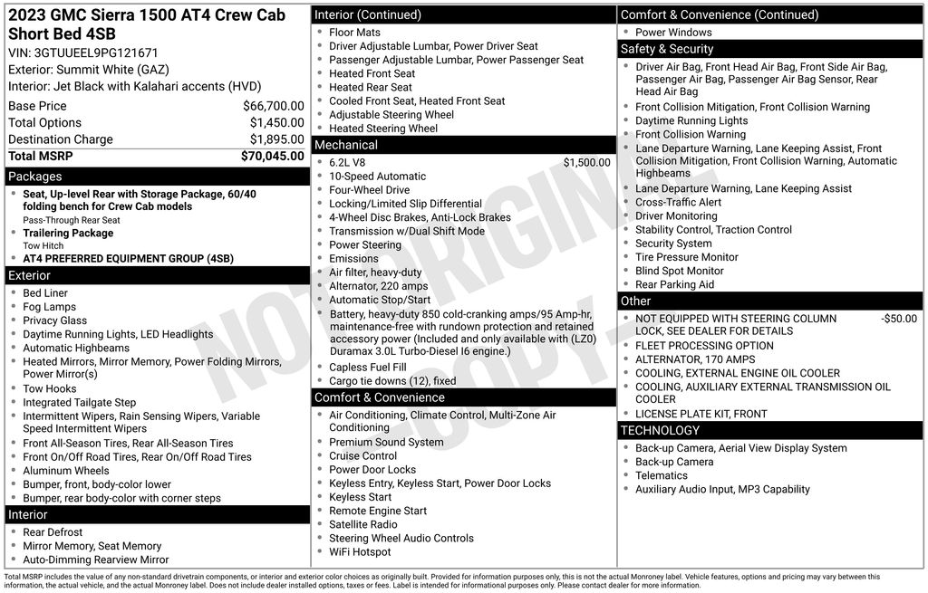 Used Car 2023 Gmc Sierra 1500  At4 For Sale Under $60,000 In Austin, Texas
