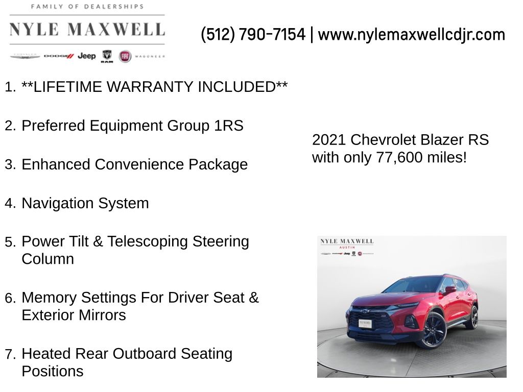 Used Car 2021 Chevrolet Blazer  Rs For Sale In Austin, Texas