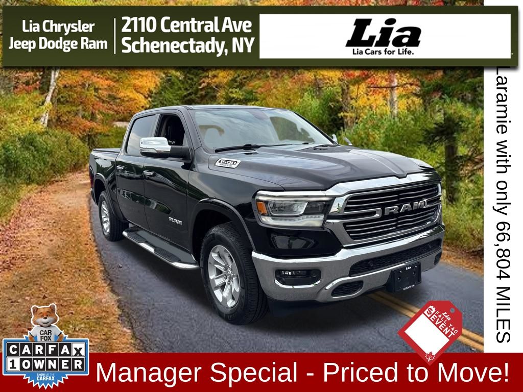 Diamond Black Crystal Pearlcoat 2020 RAM 1500 Pickup Truck Four-Wheel Drive 8-Speed Automatic