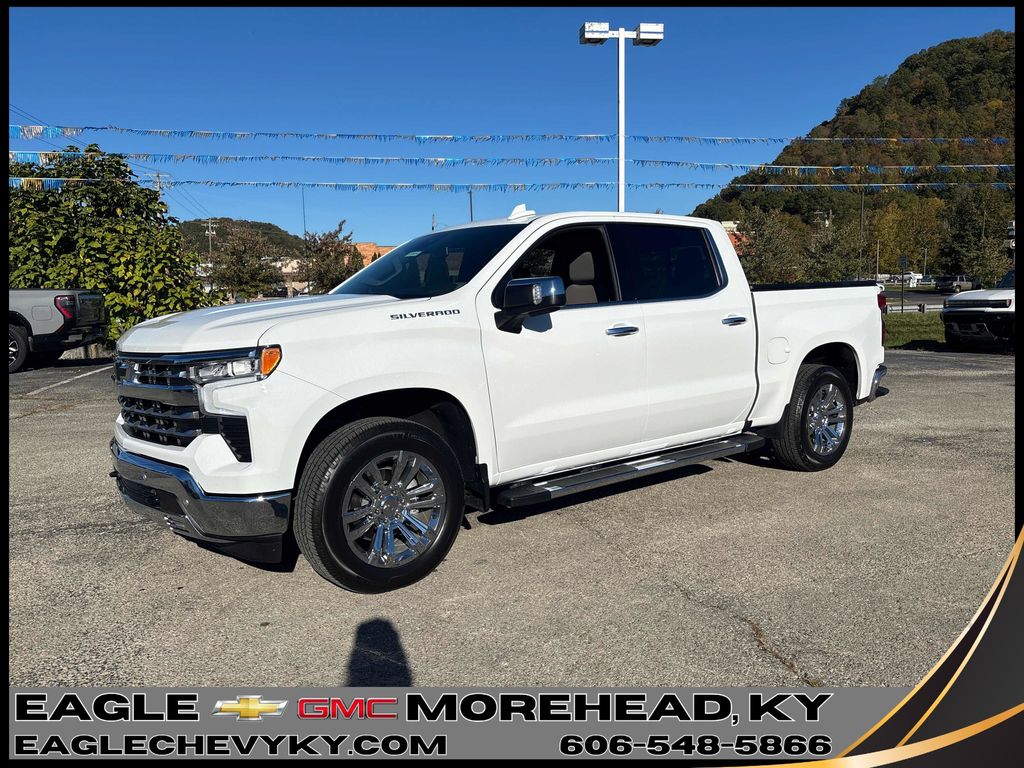 Summit White 2024 Chevrolet Silverado 1500 LTZ Crew Cab 4WD Pickup Truck Four-Wheel Drive Automatic