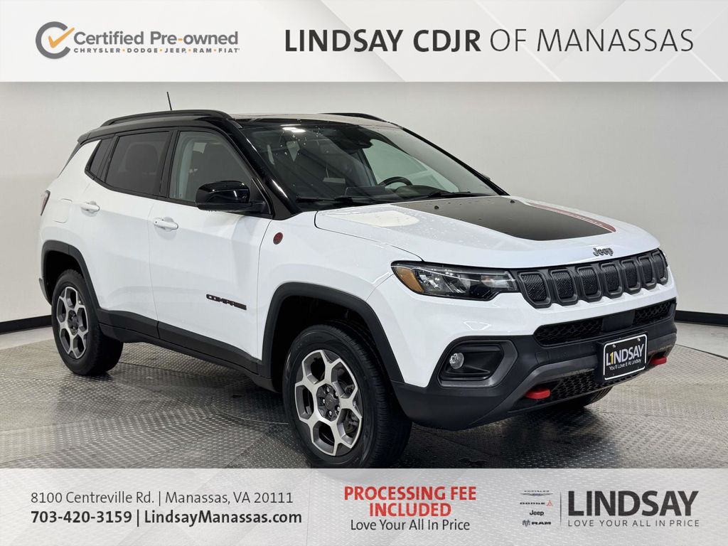 Bright White Clearcoat 2022 Jeep Compass Trailhawk 4WD SUV / Crossover Four-Wheel Drive 9-Speed Automatic
