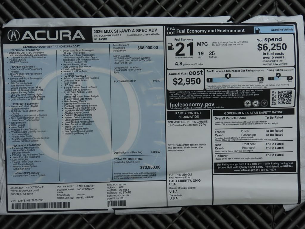 2026 Acura MDX Base 9