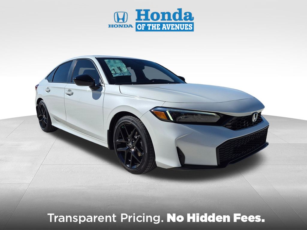 White 2026 Honda Civic Sedan Front-Wheel Drive Continuously Variable Transmission