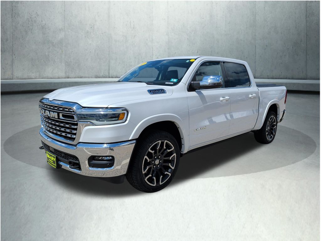 Ivory White Tri-Coat Pearlcoat 2025 RAM 1500 Pickup Truck Four-Wheel Drive 8-Speed Automatic