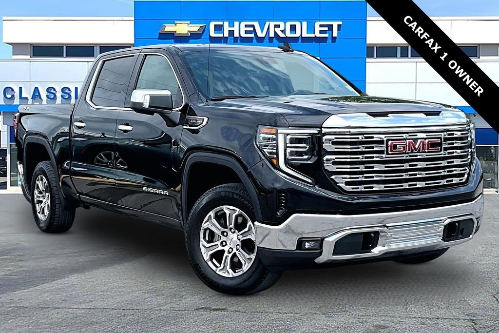 Onyx Black 2025 GMC Sierra 1500 SLT Crew Cab 4WD Pickup Truck Four-Wheel Drive Automatic