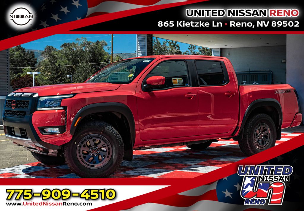 Red Alert 2026 Nissan Frontier Pickup Truck Four-Wheel Drive 9-Speed Automatic Overdrive