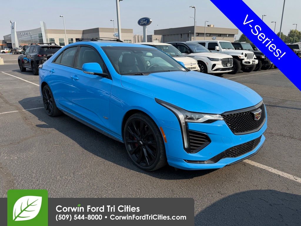 Electric Blue 2023 Cadillac CT4 Sedan All-Wheel Drive Automatic