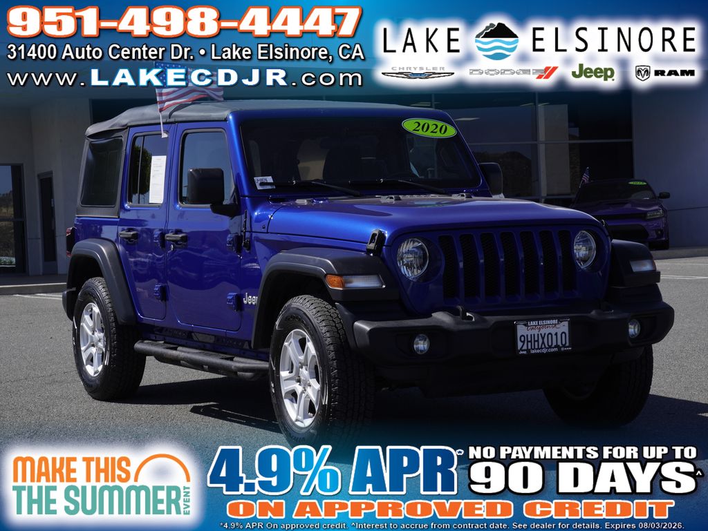 Ocean Blue Metallic Clearcoat 2020 Jeep Wrangler SUV / Crossover Four-Wheel Drive 8-Speed Automatic