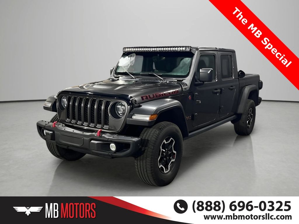 Gray (Granite Crystal Metallic Clearcoat) 2021 Jeep Gladiator Rubicon Crew Cab 4WD Pickup Truck Four-Wheel Drive 8-Speed Automatic