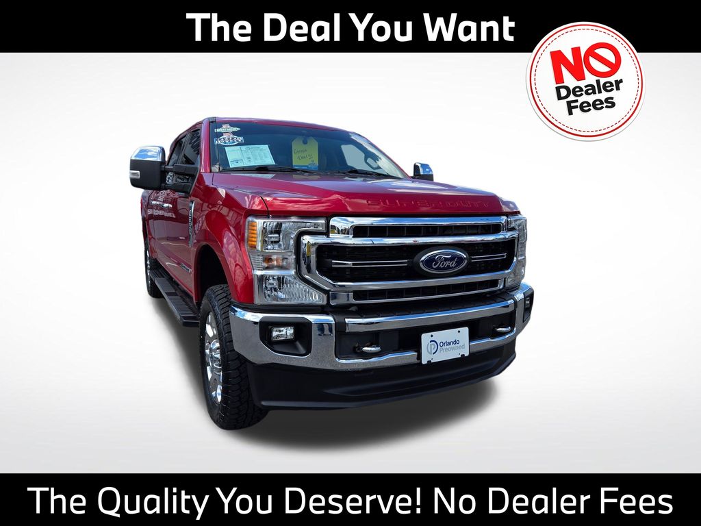 Vermillion Red 2021 Ford F-250 Super Duty Lariat Crew Cab 4WD Pickup Truck Four-Wheel Drive 10-Speed Automatic