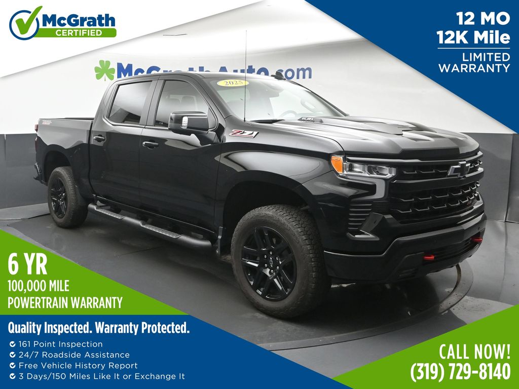 Black 2025 Chevrolet Silverado 1500 Pickup Truck Four-Wheel Drive Automatic