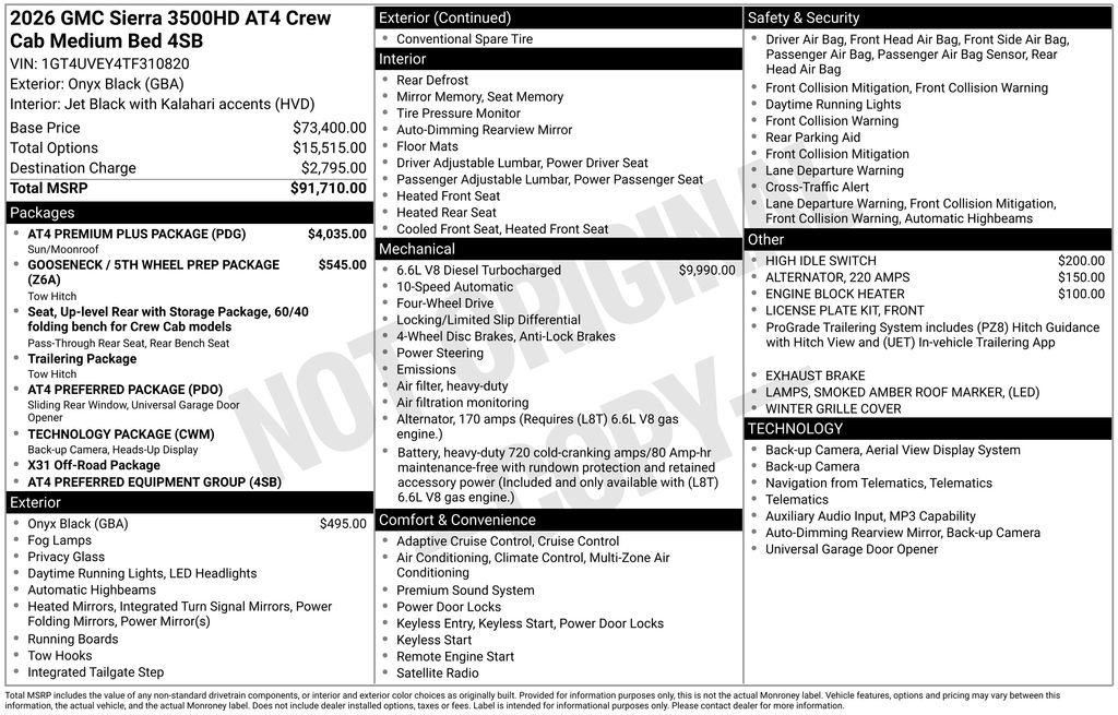 2026 GMC Sierra 3500 HD AT4