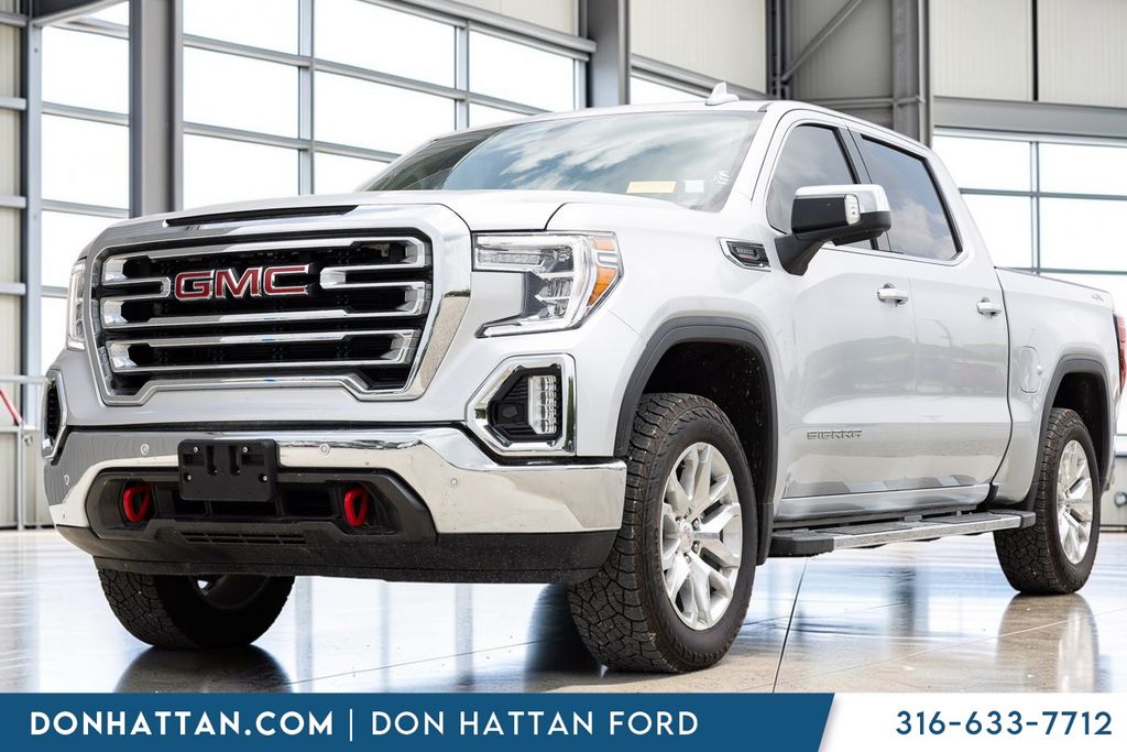 Quicksilver Metallic 2021 GMC Sierra 1500 SLT Crew Cab 4WD Pickup Truck Four-Wheel Drive Automatic