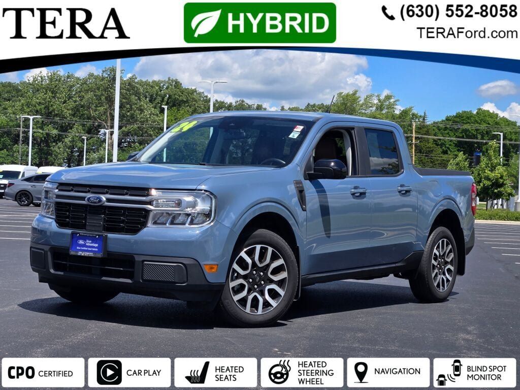 Blue (Azure Gray Metallic) 2024 Ford Maverick Pickup Truck Front-Wheel Drive Continuously Variable Transmission