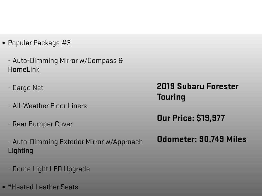 2019 Subaru Forester Touring White at Subaru and VW of Moon Township
